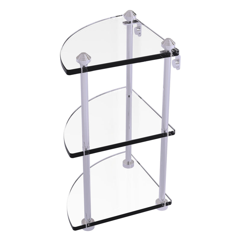 Three Tier Corner Glass Shelf