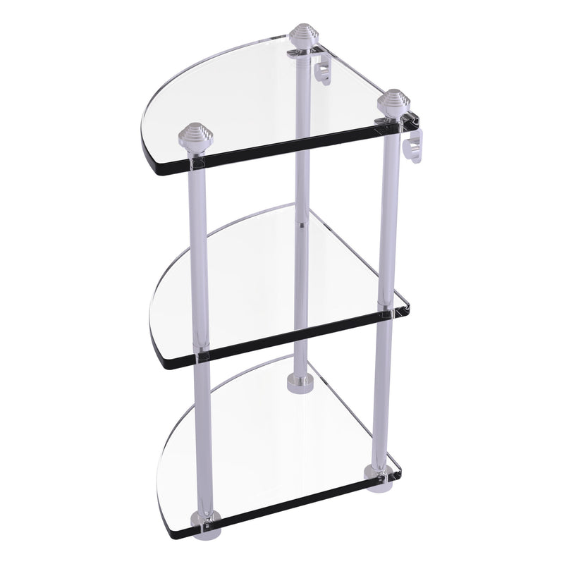 Three Tier Corner Glass Shelf