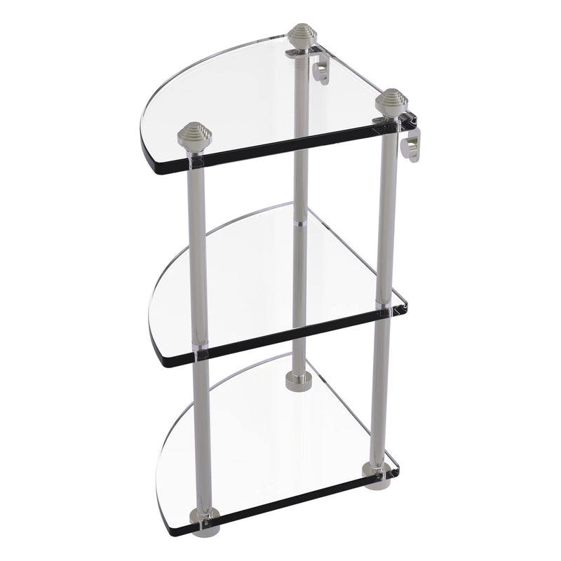 Three Tier Corner Glass Shelf