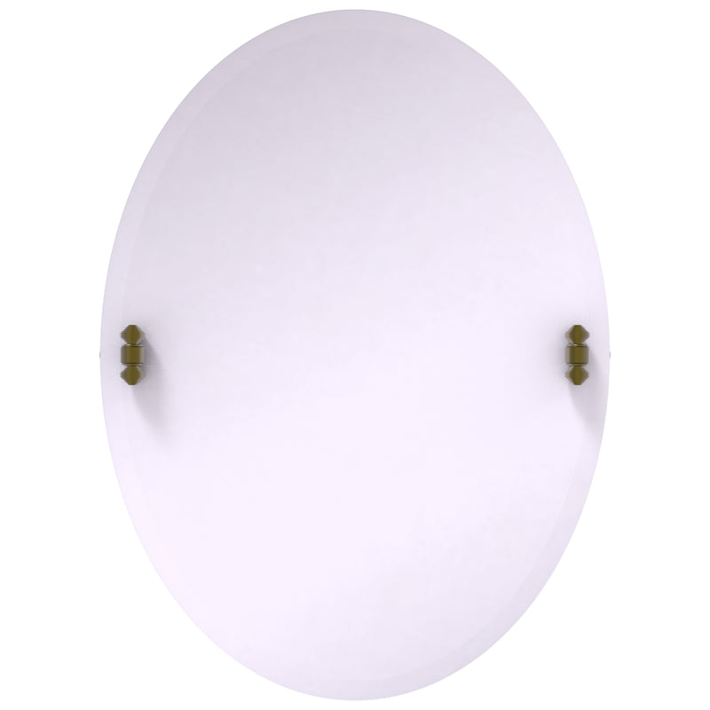 Frameless Oval Tilt Mirror with Beveled Edge