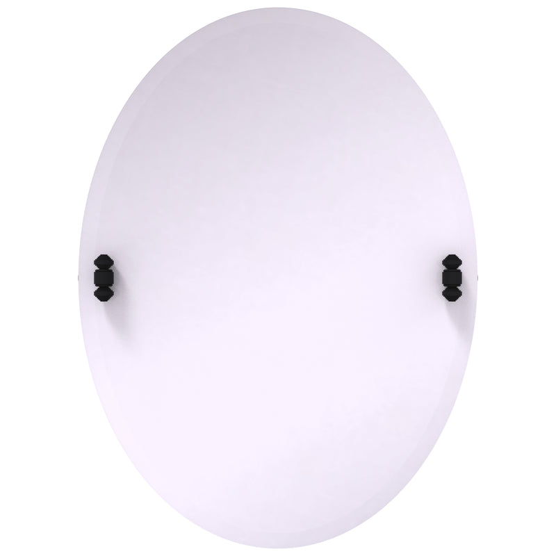 Frameless Oval Tilt Mirror with Beveled Edge