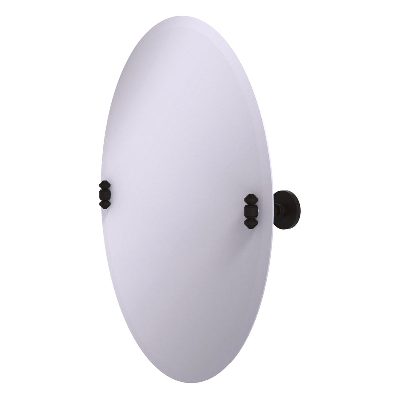 Frameless Oval Tilt Mirror with Beveled Edge