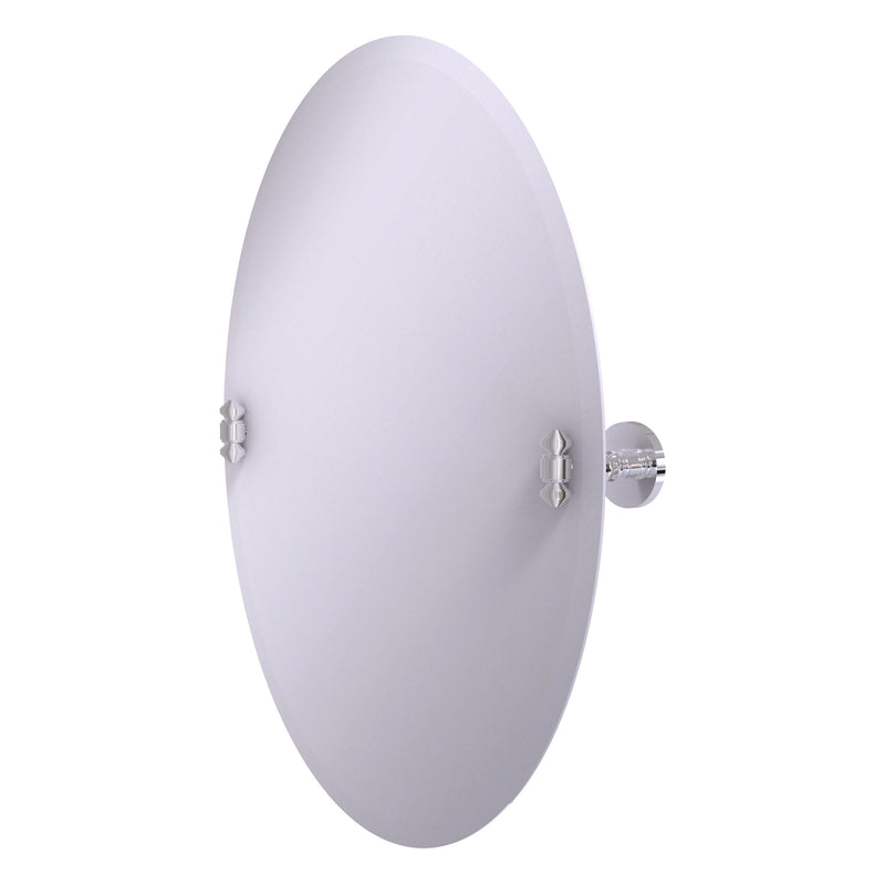 Frameless Oval Tilt Mirror with Beveled Edge