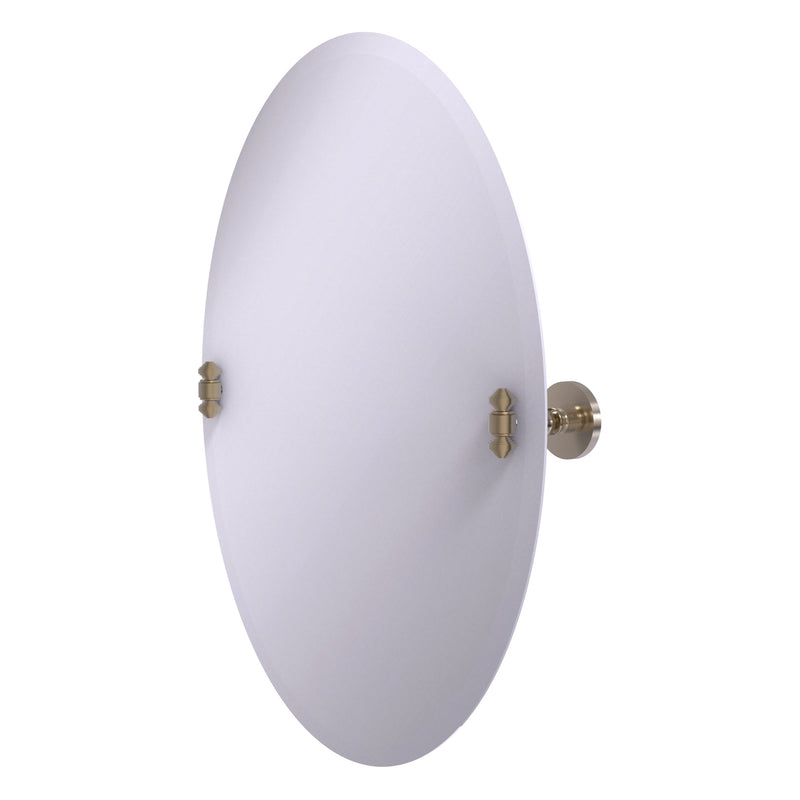 Frameless Oval Tilt Mirror with Beveled Edge