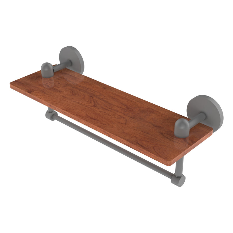 Tango Collection Solid IPE Ironwood Shelf with Integrated Towel Bar