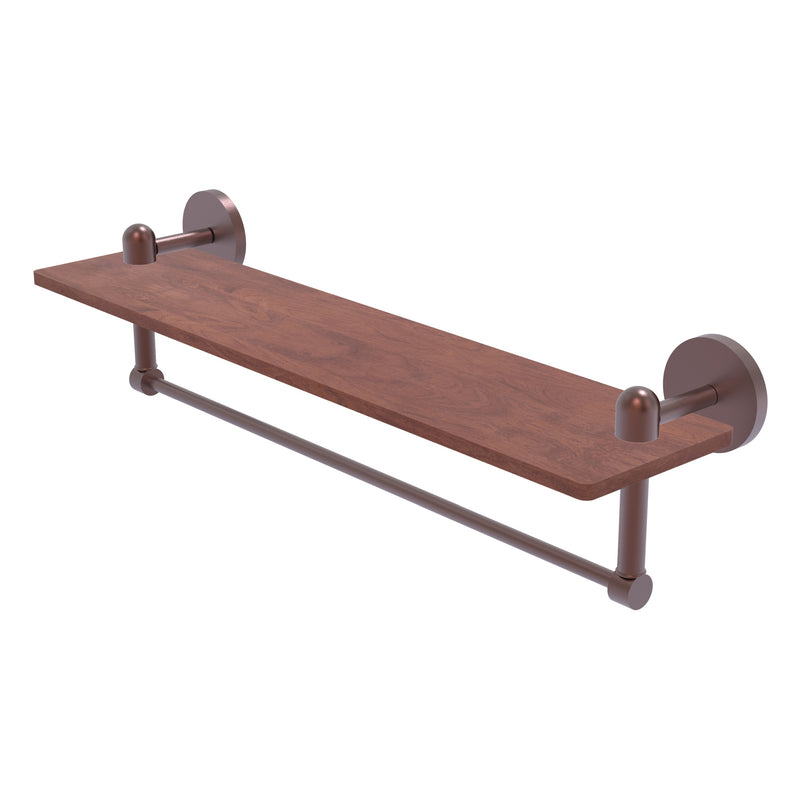 Tango Collection Solid IPE Ironwood Shelf with Integrated Towel Bar