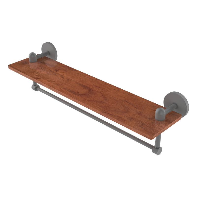 Tango Collection Solid IPE Ironwood Shelf with Integrated Towel Bar