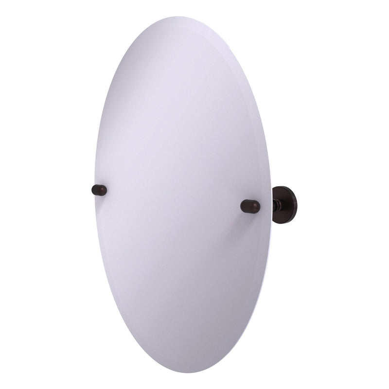 Frameless Oval Tilt Mirror with Beveled Edge