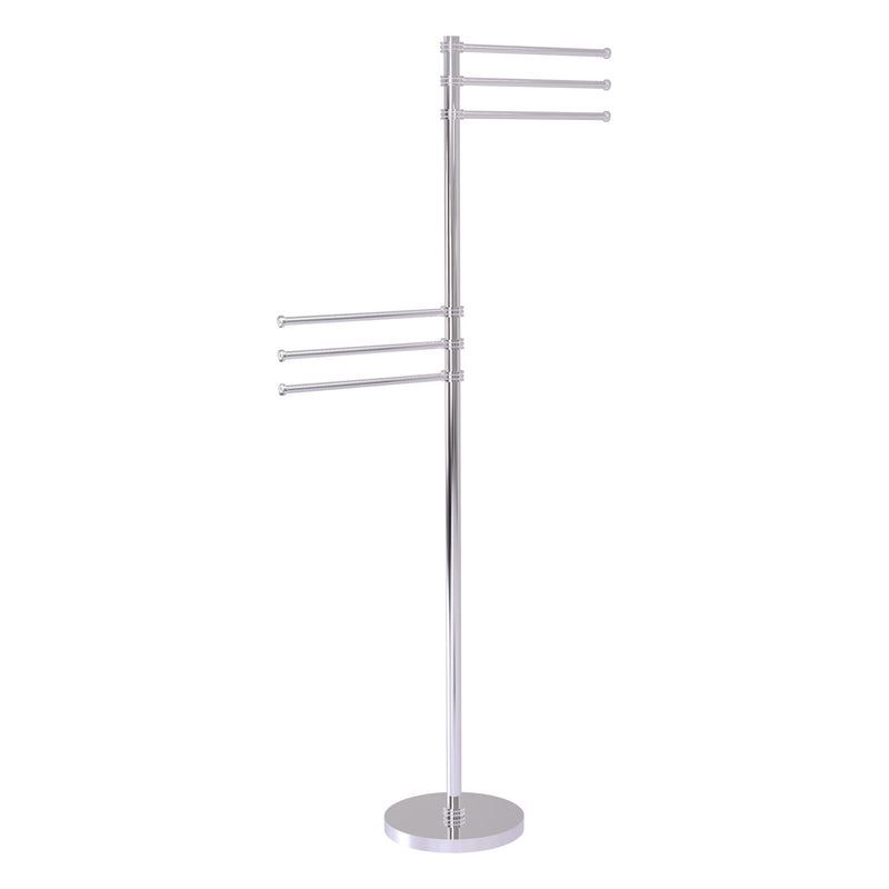 Towel Stand with 6 Pivoting 12 Inch Arms