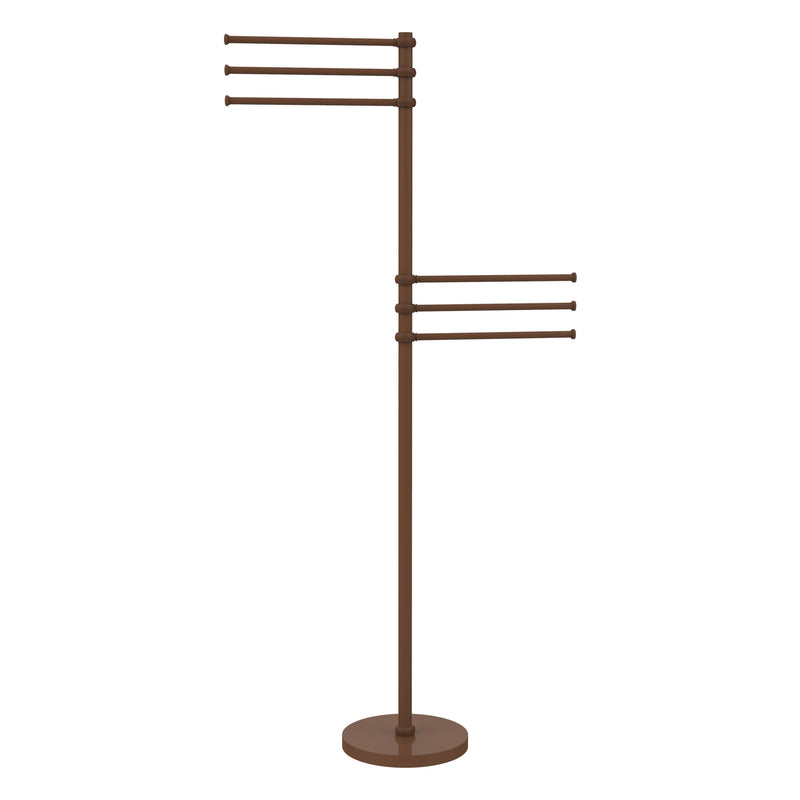 Towel Stand with 6 Pivoting 12 Inch Arms