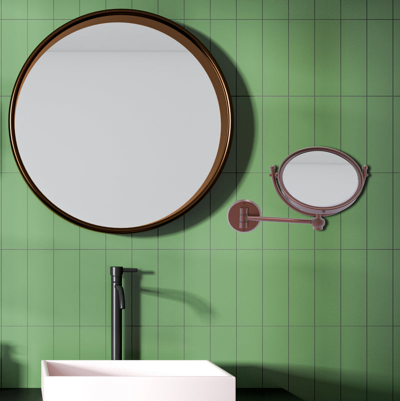 8 Inch Wall Mounted Make-Up Mirror with Twisted Accents