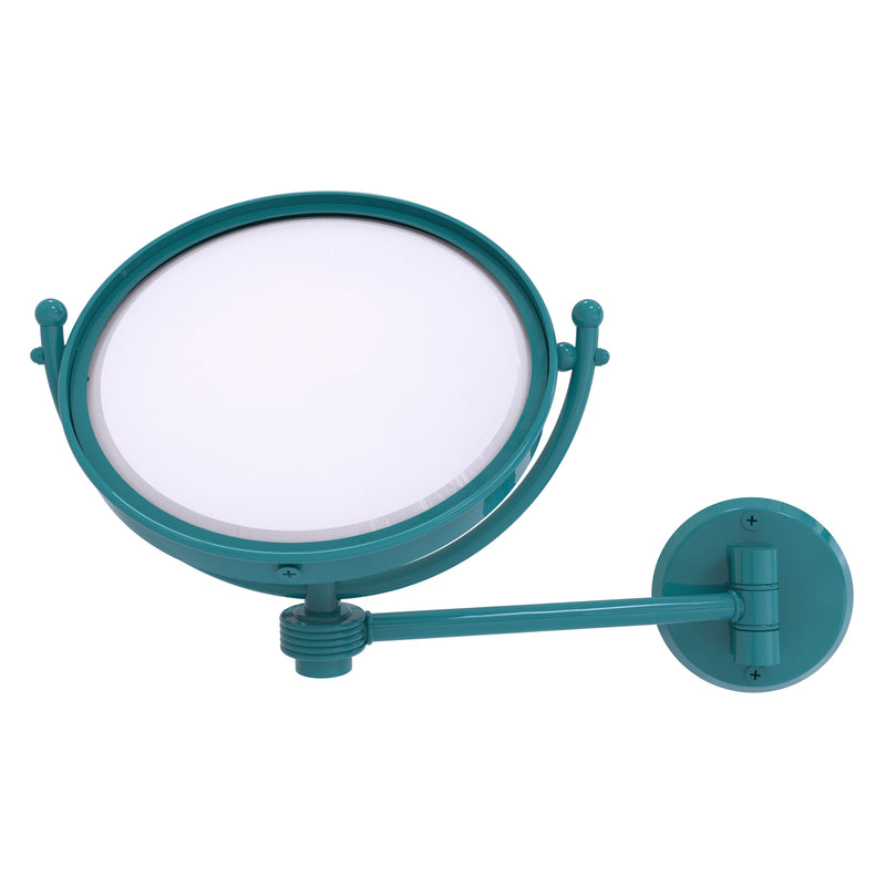 8 Inch Wall Mounted Make-Up Mirror with Grooved Accents