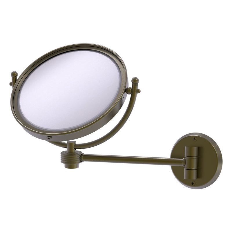 8 Inch Wall Mounted Make-Up Mirror with Grooved Accents