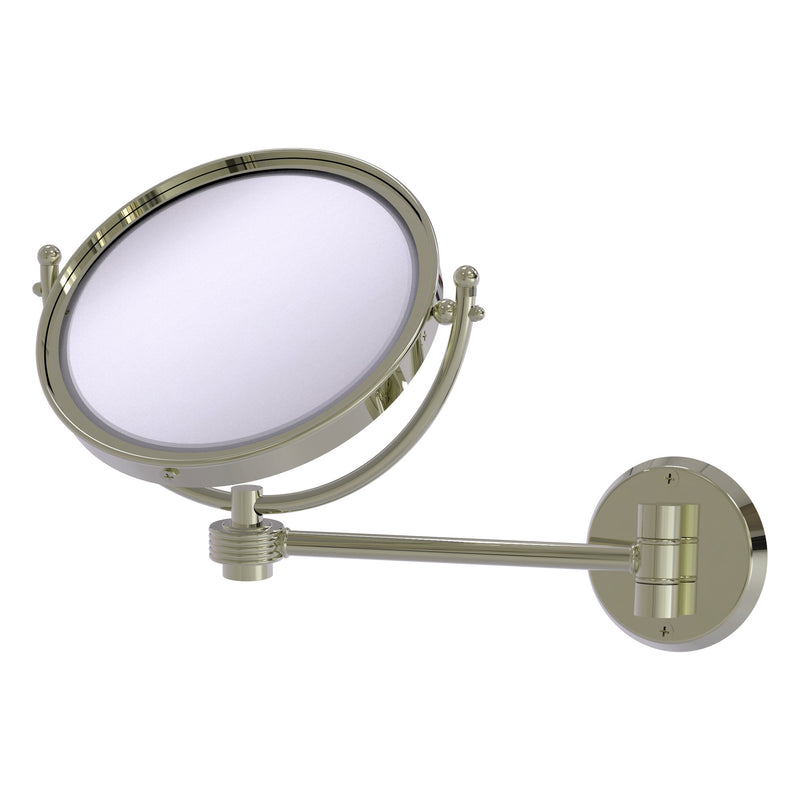 8 Inch Wall Mounted Make-Up Mirror with Grooved Accents