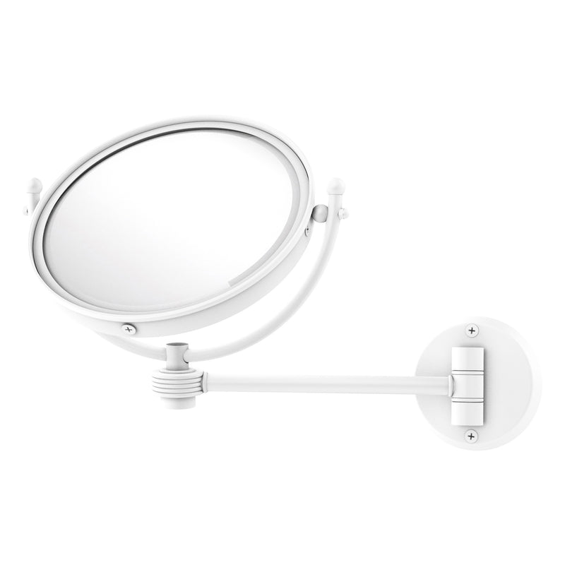 8 Inch Wall Mounted Make-Up Mirror with Grooved Accents