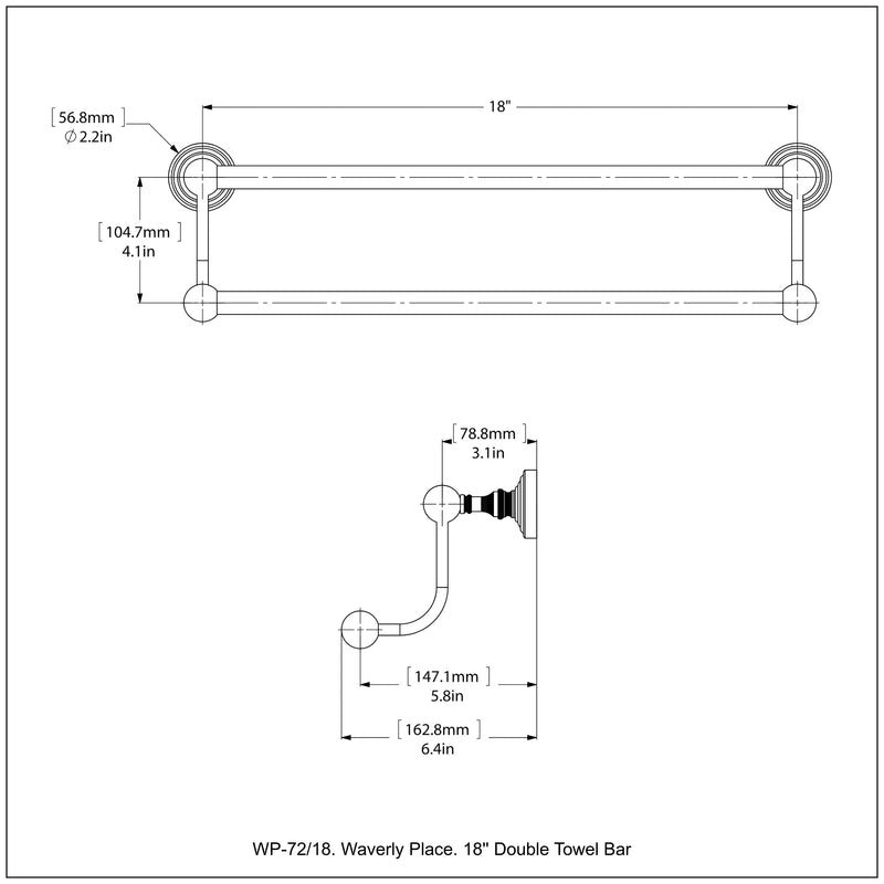 Waverly Place Collection Double Towel Bar