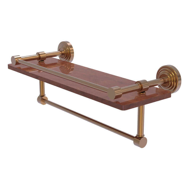 Waverly Place Collection IPE Ironwood Shelf with Gallery Rail and Towel Bar