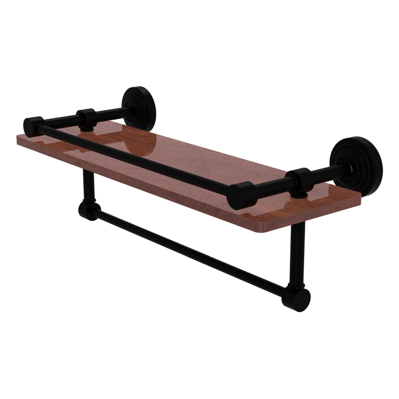 Waverly Place Collection IPE Ironwood Shelf with Gallery Rail and Towel Bar