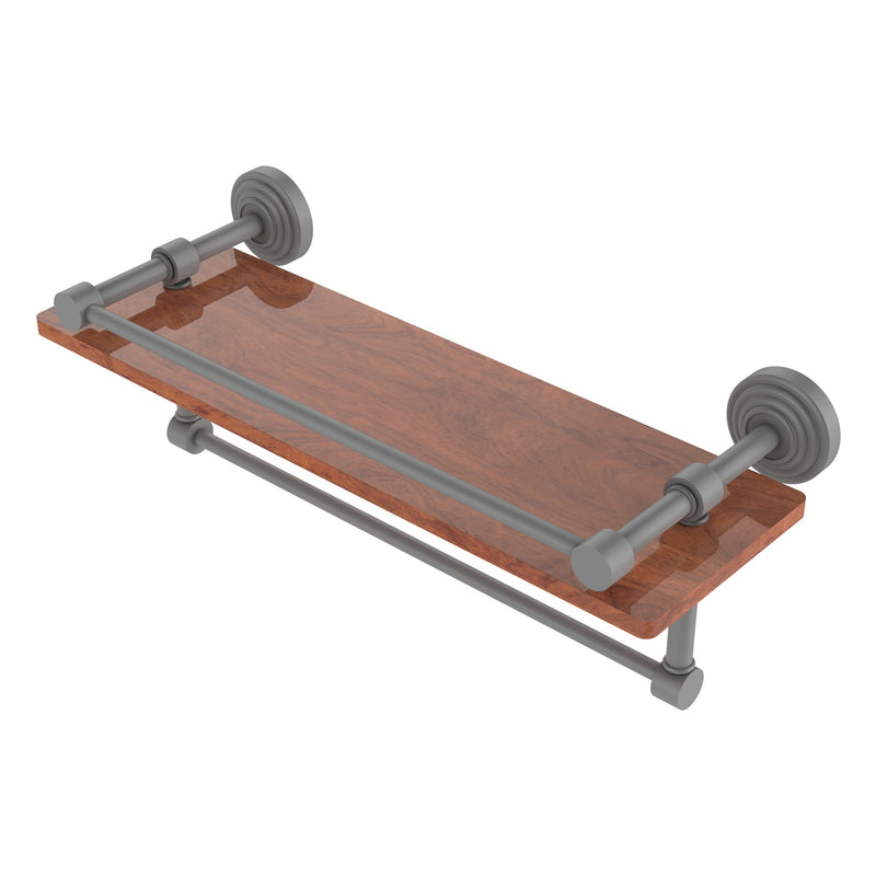 Waverly Place Collection IPE Ironwood Shelf with Gallery Rail and Towel Bar