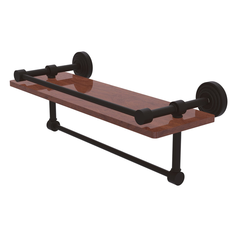 Waverly Place Collection IPE Ironwood Shelf with Gallery Rail and Towel Bar