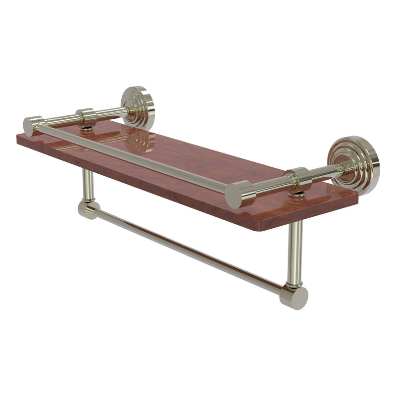 Waverly Place Collection IPE Ironwood Shelf with Gallery Rail and Towel Bar