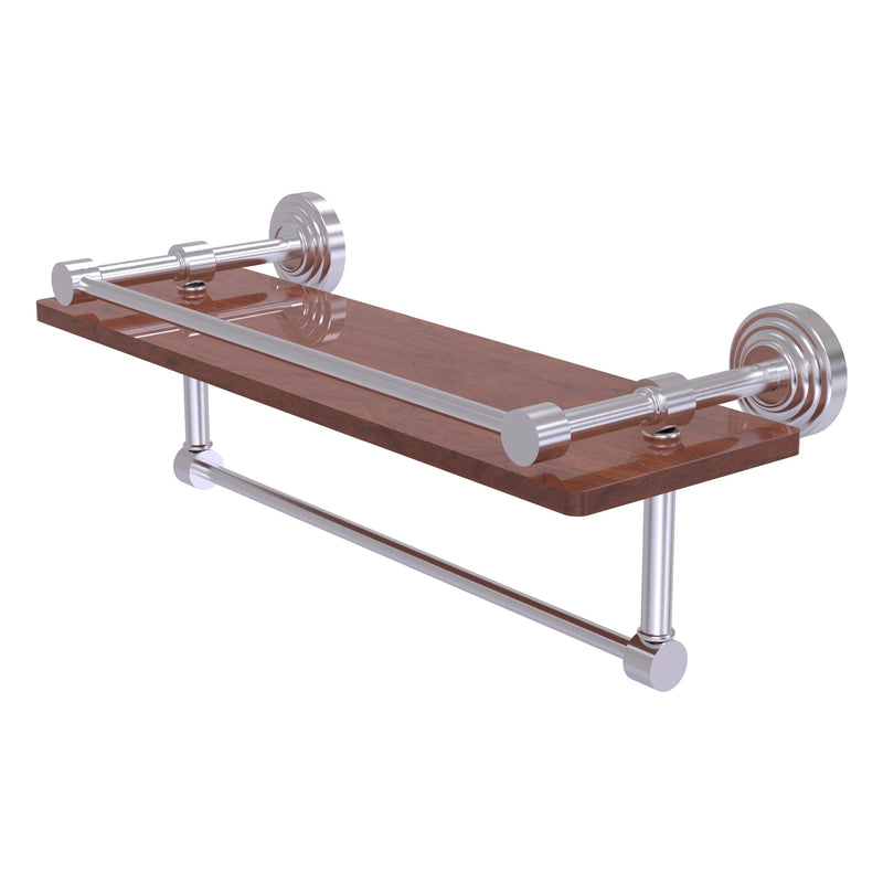 Waverly Place Collection IPE Ironwood Shelf with Gallery Rail and Towel Bar