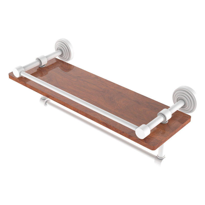 Waverly Place Collection IPE Ironwood Shelf with Gallery Rail and Towel Bar