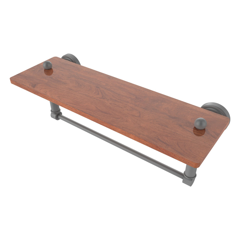 Waverly Place Collection Solid IPE Ironwood Shelf with Integrated Towel Bar