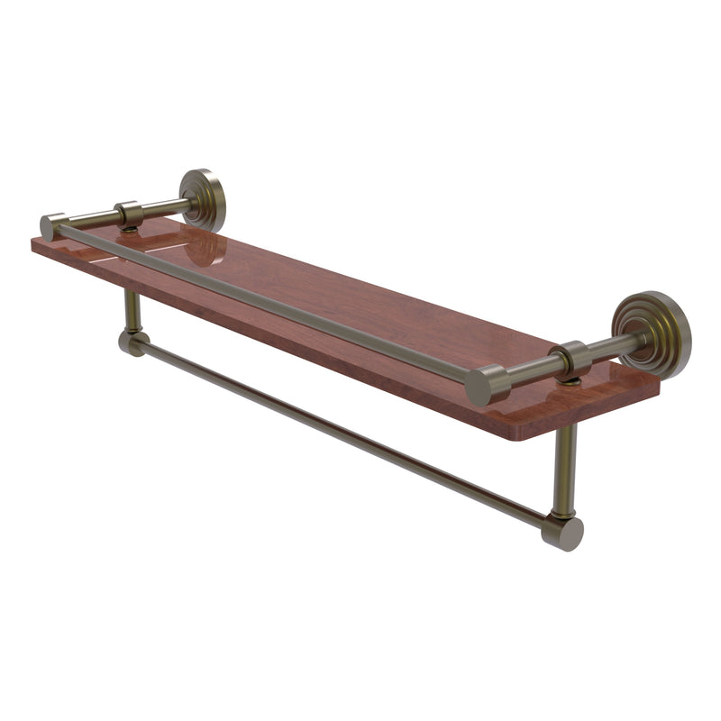 Waverly Place Collection IPE Ironwood Shelf with Gallery Rail and Towel Bar