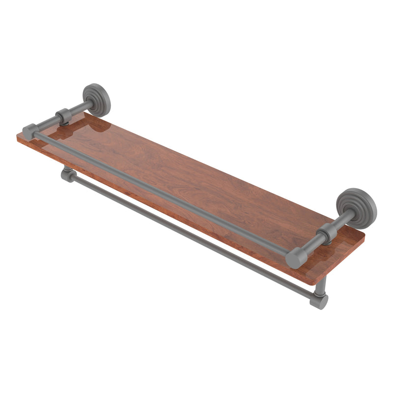 Waverly Place Collection IPE Ironwood Shelf with Gallery Rail and Towel Bar