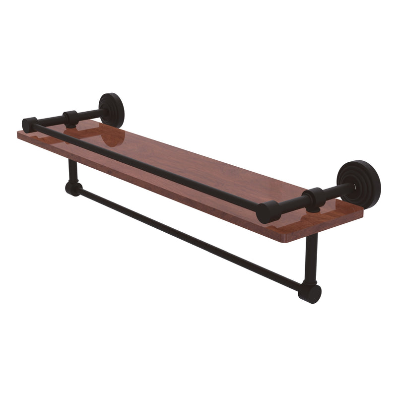 Waverly Place Collection IPE Ironwood Shelf with Gallery Rail and Towel Bar