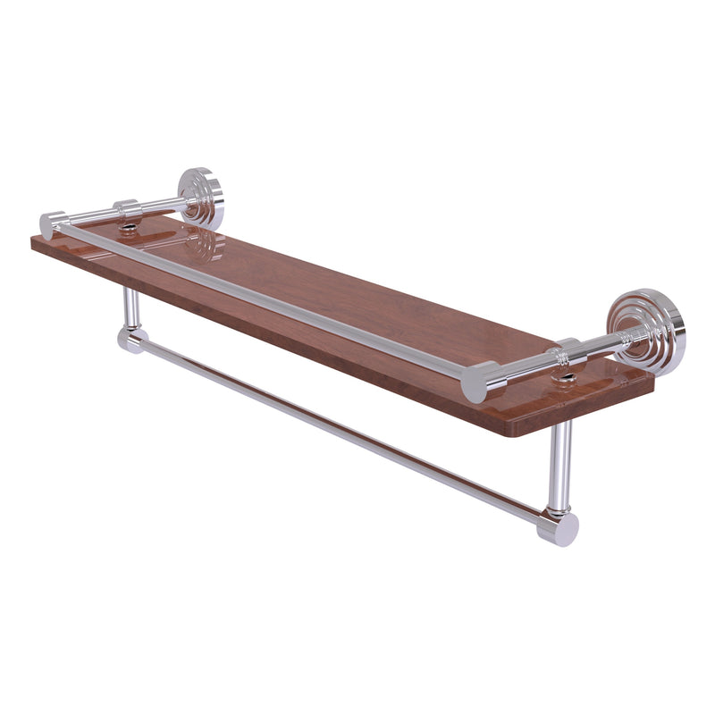 Waverly Place Collection IPE Ironwood Shelf with Gallery Rail and Towel Bar