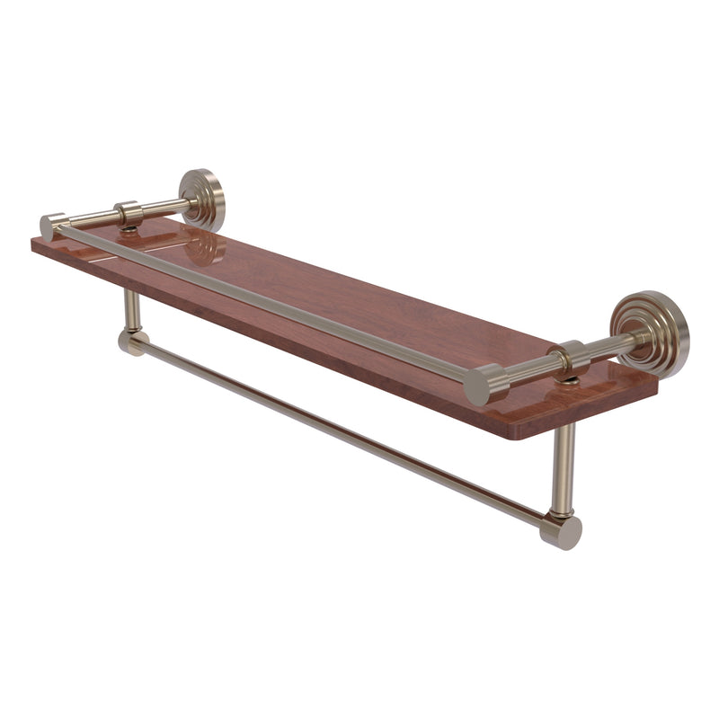 Waverly Place Collection IPE Ironwood Shelf with Gallery Rail and Towel Bar