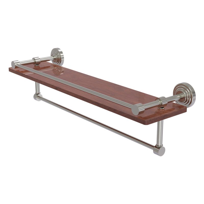 Waverly Place Collection IPE Ironwood Shelf with Gallery Rail and Towel Bar