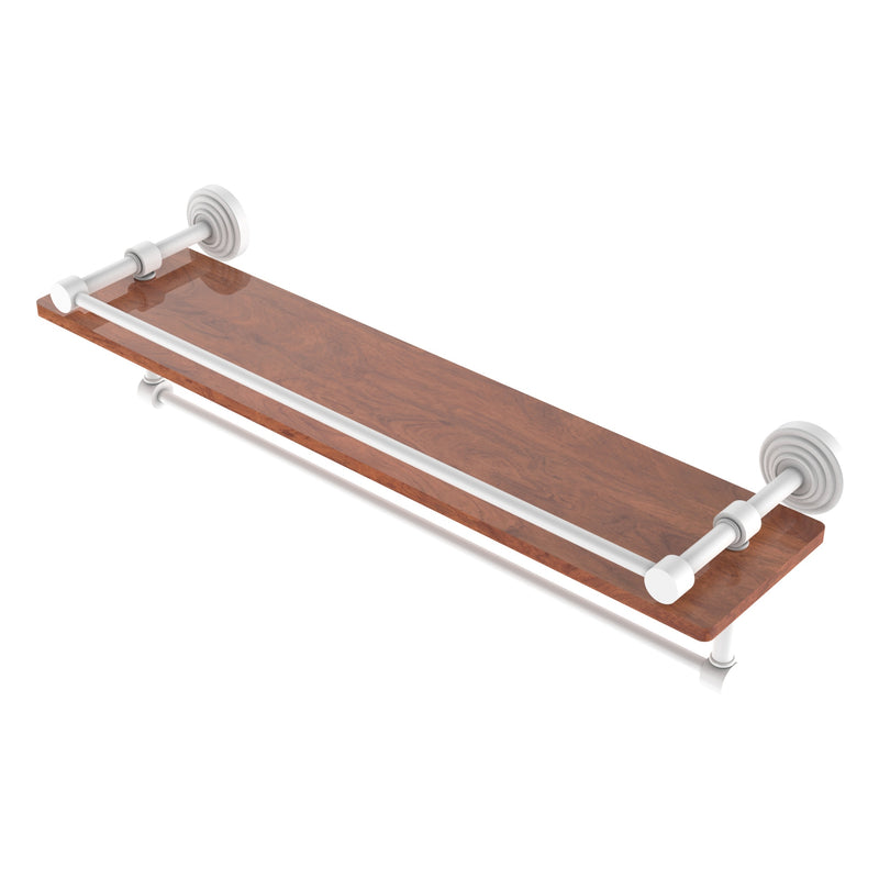 Waverly Place Collection IPE Ironwood Shelf with Gallery Rail and Towel Bar