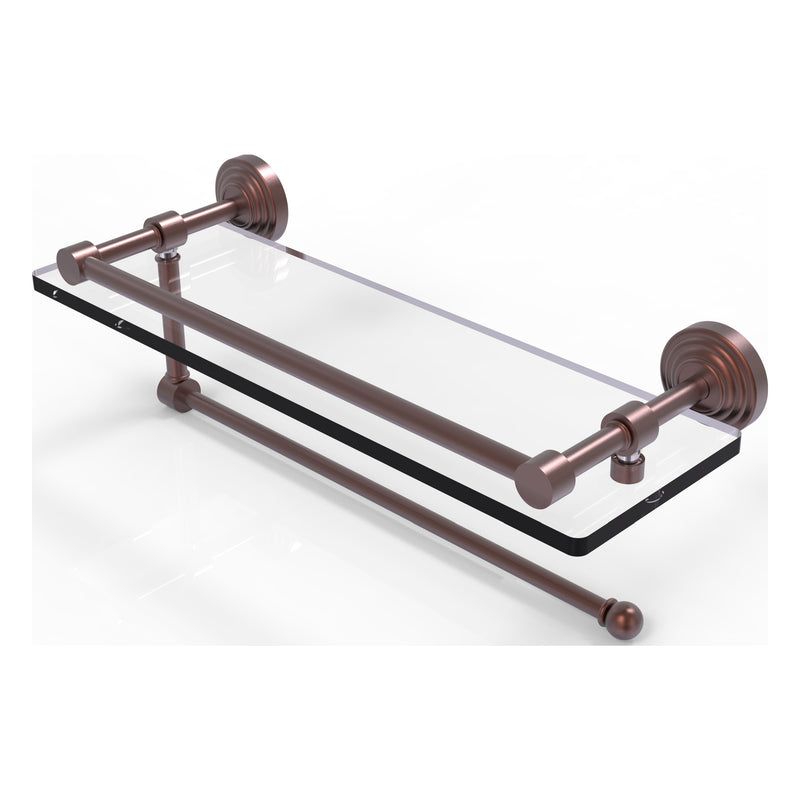 Waverly Place Collection Paper Towel Holder with Gallery Rail Glass Shelf