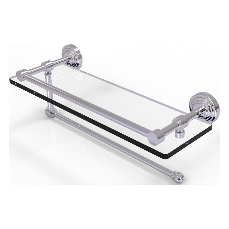 Waverly Place Collection Paper Towel Holder with Gallery Rail Glass Shelf