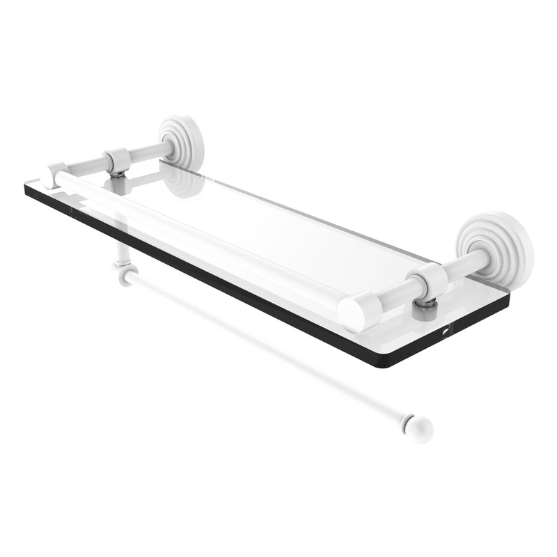 Waverly Place Collection Paper Towel Holder with Gallery Rail Glass Shelf