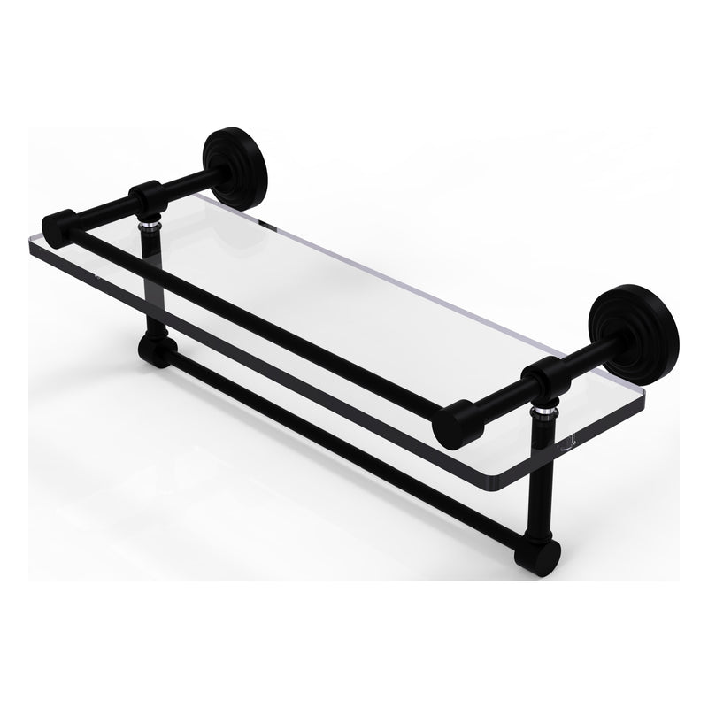 Waverly Place Collection Gallery Rail Glass Shelf with Towel Bar