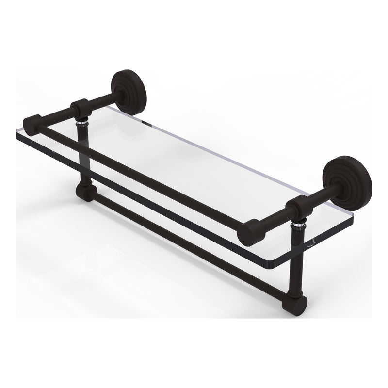 Waverly Place Collection Gallery Rail Glass Shelf with Towel Bar