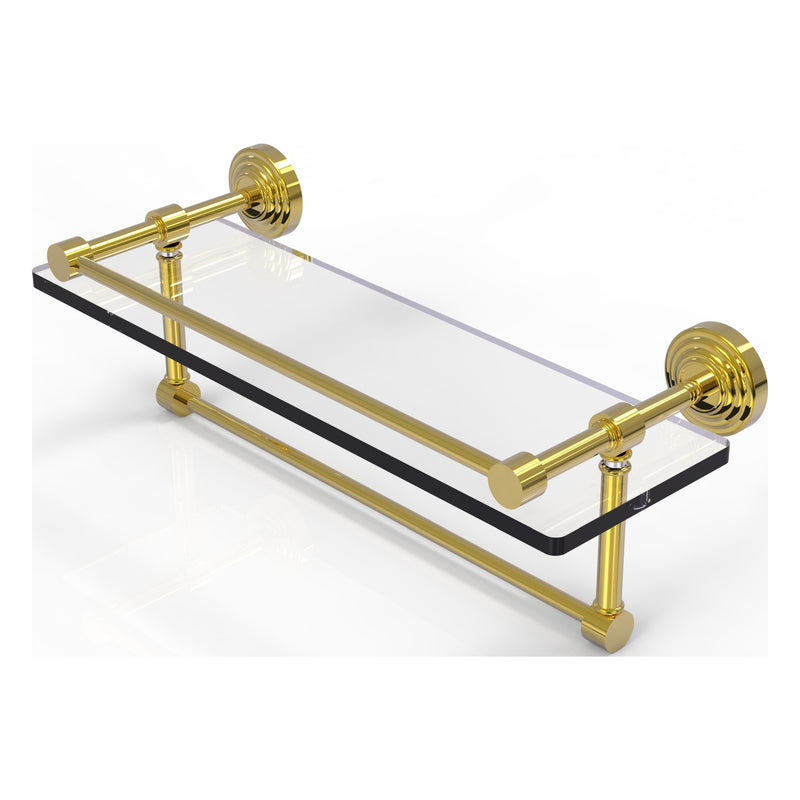 Waverly Place Collection Gallery Rail Glass Shelf with Towel Bar