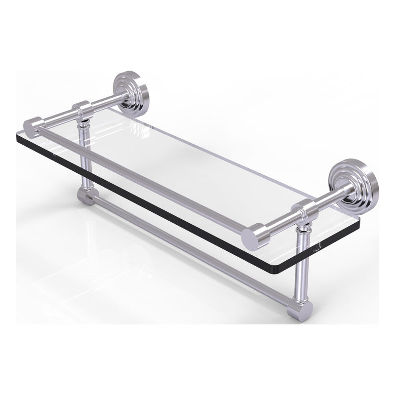 Waverly Place Collection Gallery Rail Glass Shelf with Towel Bar