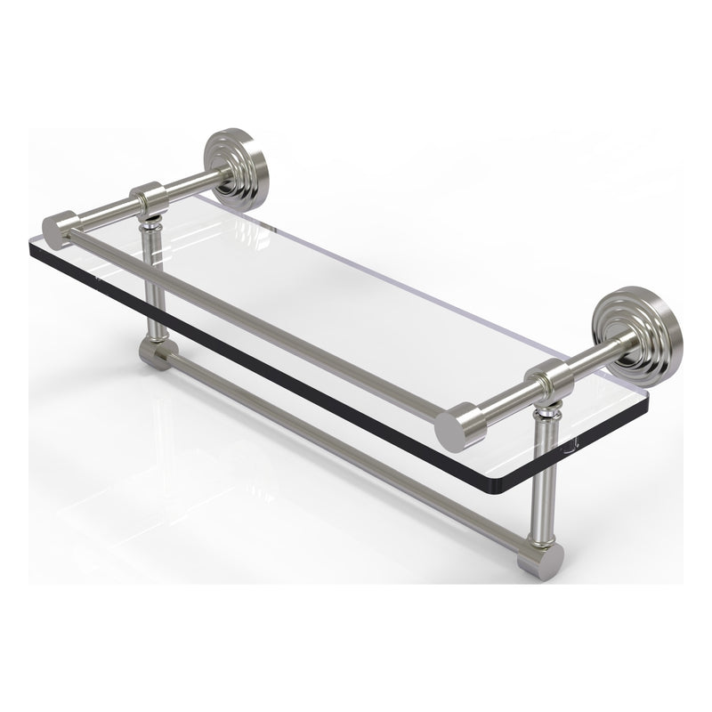 Waverly Place Collection Gallery Rail Glass Shelf with Towel Bar