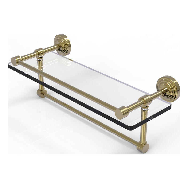 Waverly Place Collection Gallery Rail Glass Shelf with Towel Bar