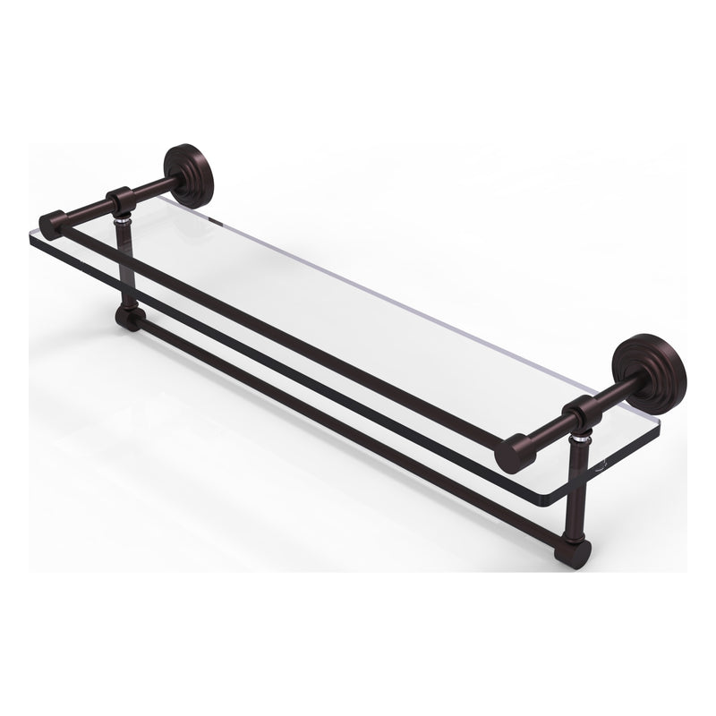 Waverly Place Collection Gallery Rail Glass Shelf with Towel Bar