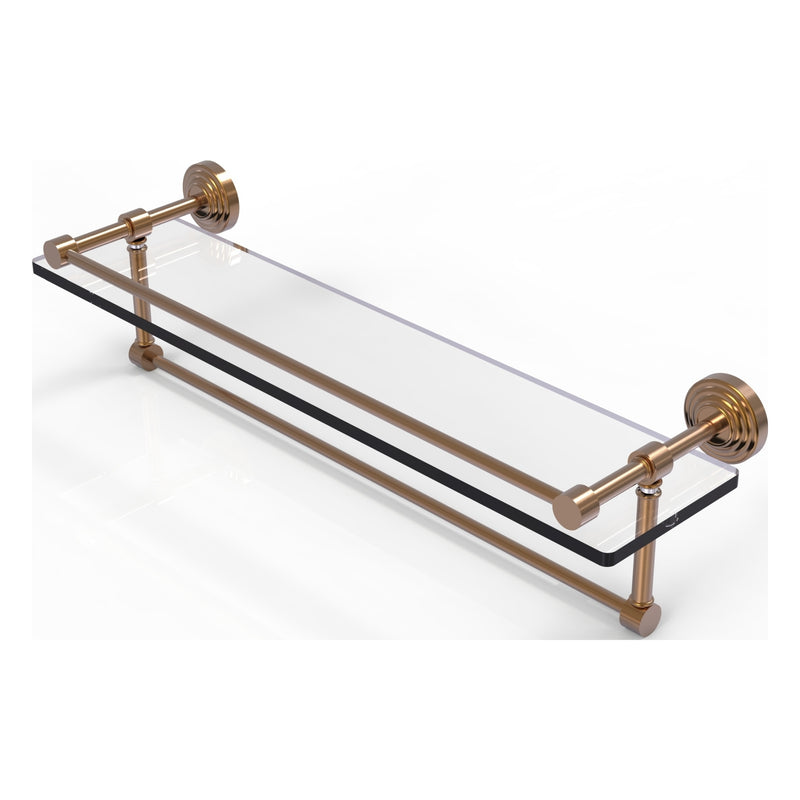 Waverly Place Collection Gallery Rail Glass Shelf with Towel Bar