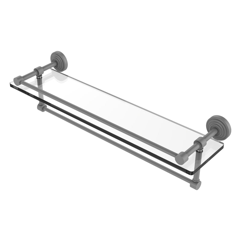 Waverly Place Collection Gallery Rail Glass Shelf with Towel Bar