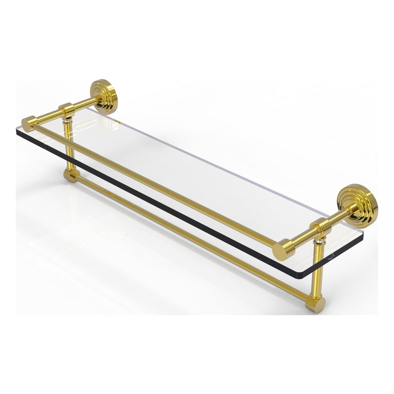 Waverly Place Collection Gallery Rail Glass Shelf with Towel Bar