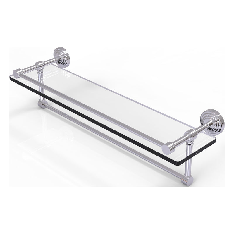 Waverly Place Collection Gallery Rail Glass Shelf with Towel Bar