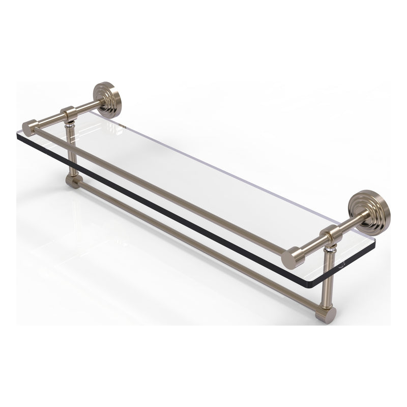 Waverly Place Collection Gallery Rail Glass Shelf with Towel Bar